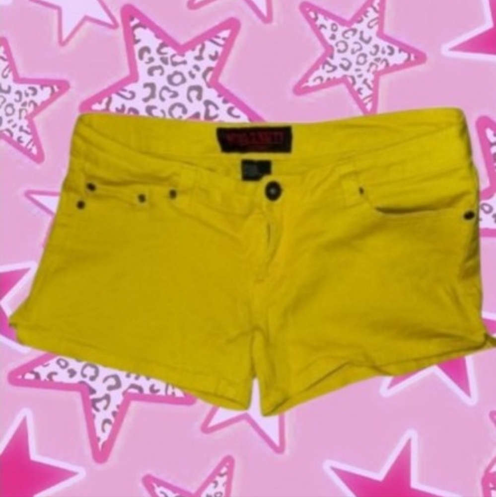 Scene Queen Bright Yellow Mini Shorts